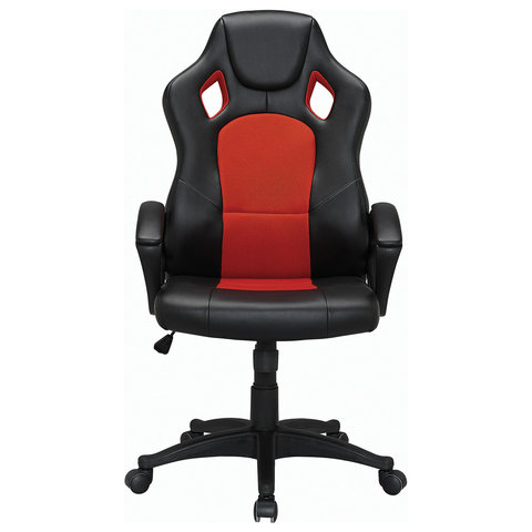 

Кресло офисное BRABIX "Rider EX-544", экокожа черная/ткань красная, 531583
