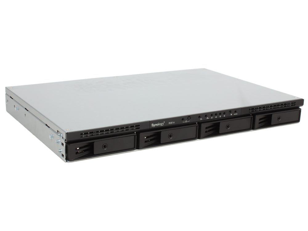 

Сетевой накопитель Synology RS816 Сетевой накопитель с 4 отсеками для 3.5” SATA(II) или 2,5” SATA/SSD,