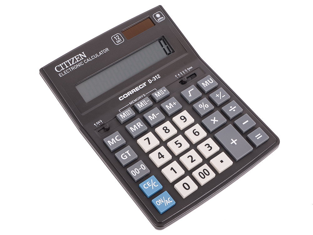 

Калькулятор Citizen Correct D-312 12-разрядный черный