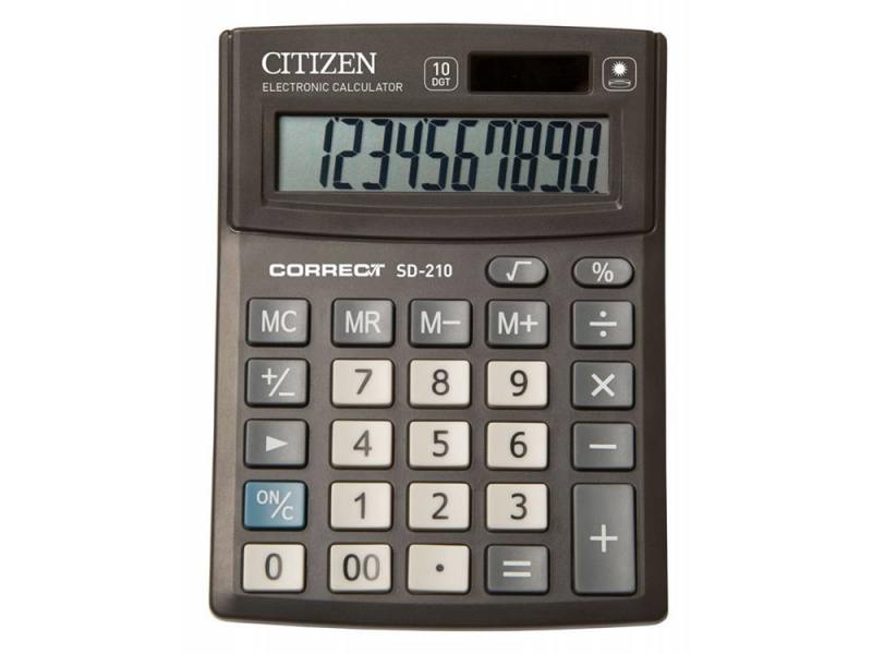 

Калькулятор Citizen Correct SD-210 10-разрядный черный