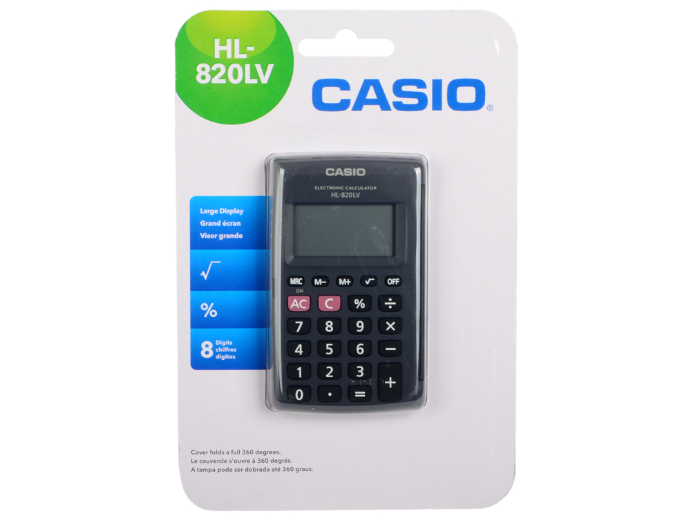 

Калькулятор карманный CASIO HL-820LV 8-разрядный