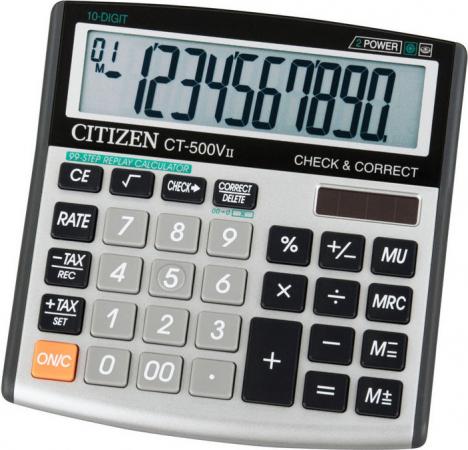 

Калькулятор настольный 12 разр,2-е пит,Check&Correct 99 шагов TAX MU, серый/черн, разм. 134х135х27мм
