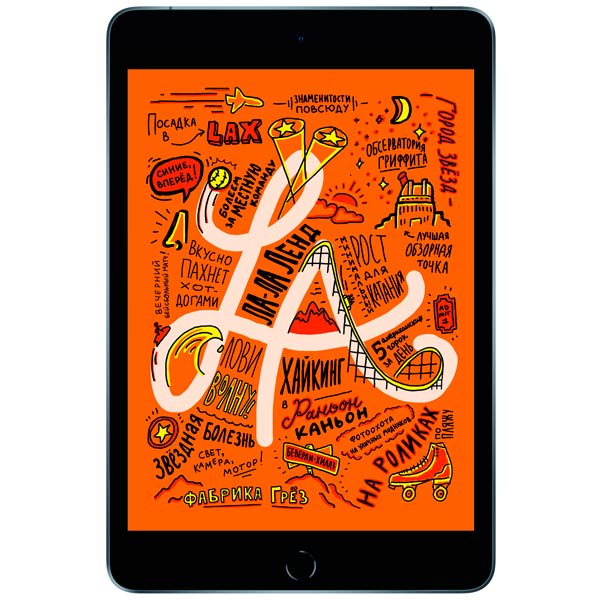Планшет Apple iPad mini MUX52RU/A A12 (2.49) / 64Gb / 7.9'' IPS Retina / Wi-Fi / BT / 3G / LTE / 7+8mpx / iOS / Space Gray