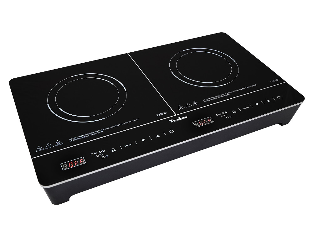 

Плитка индукционная TESLER PI-23, 2 конфорки, 3500Вт, стеклокерамика, черный