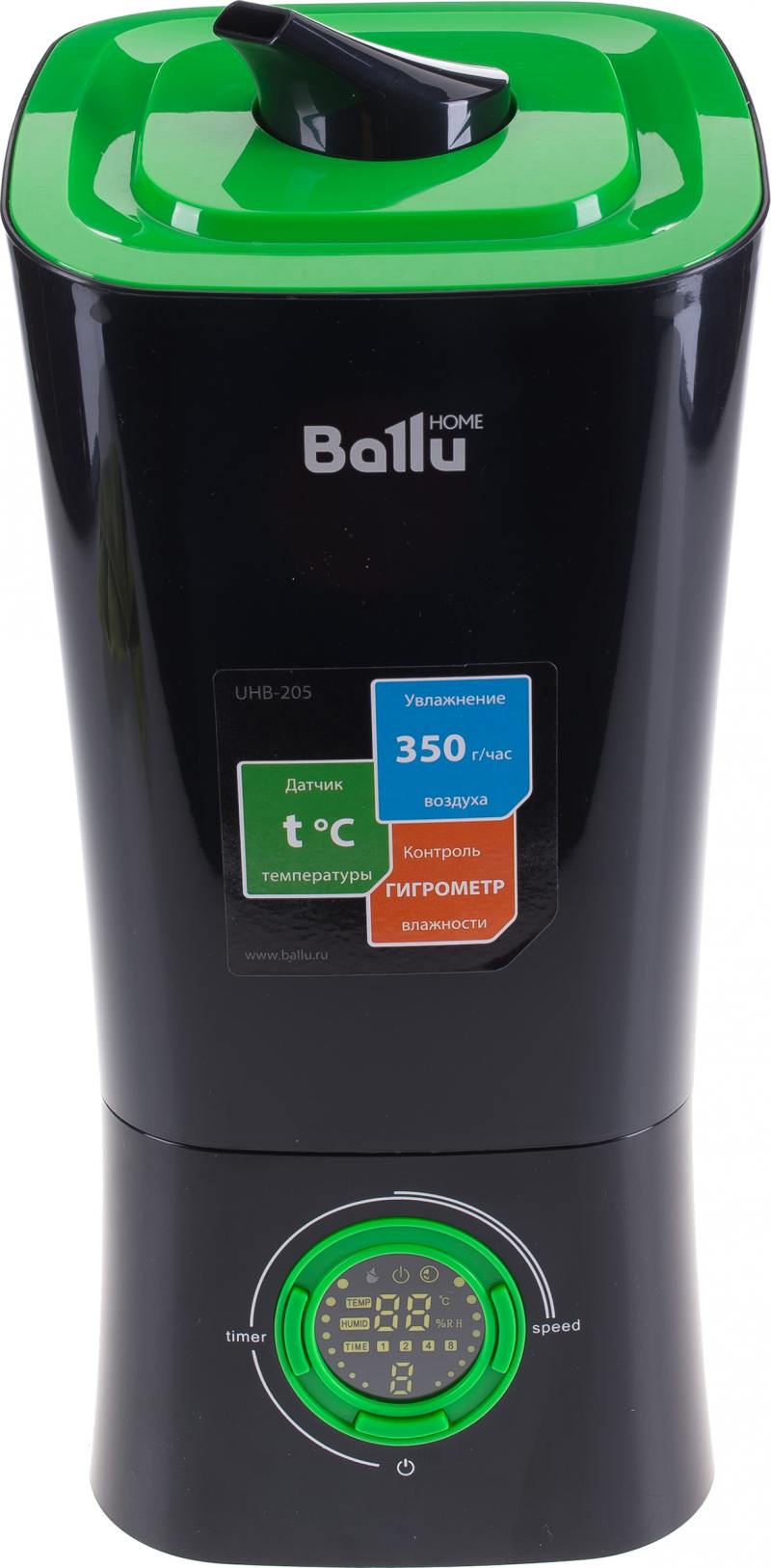 

Увлажнитель воздуха Ballu UHB-205 зелёный чёрный 3.6 л, 350 мл/час, 40 м2