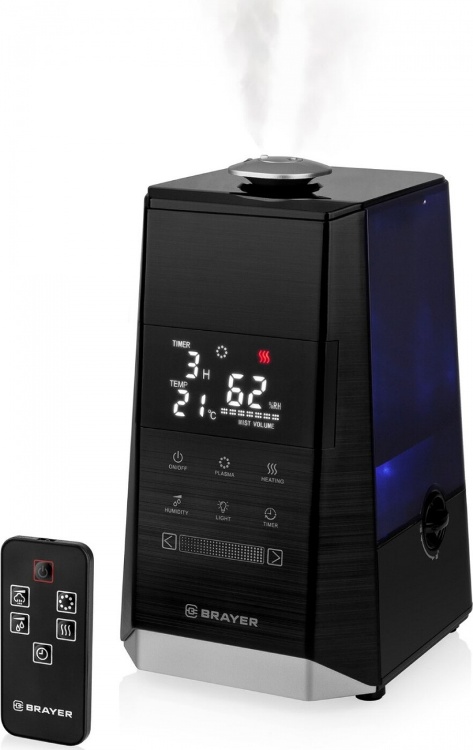 

Увлажнитель ультразвуковой BRAYER 4704BR 6 л, 25 м,( 40-80%), таймер, дисплей, 15 ч., пульт, теплый