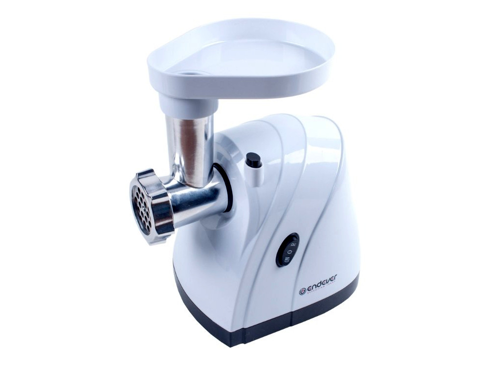 

Мясорубка Endever Sigma 36, 2000Вт, 2 кг/мин, 2 решетки, толкатель, реверс, вес 2.4кг, белый