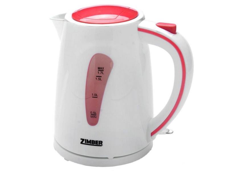 

Чайник Zimber ZM-10841 2200 Вт 1.7 л пластик белый розовый