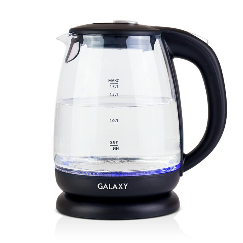 

Чайник GALAXY GL0550 2200 Вт 1.7 л пластик/стекло чёрный прозрачный