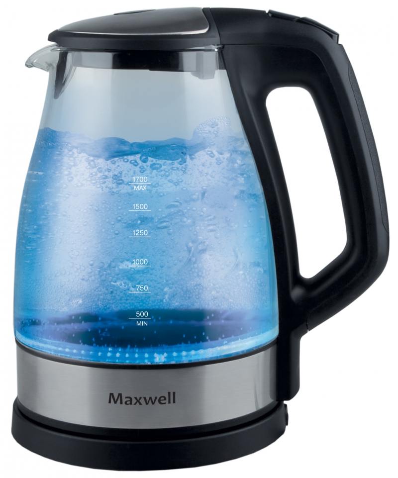 

Чайник Maxwell MW-1075 BK 2150 Вт 1.7 л стекло чёрный