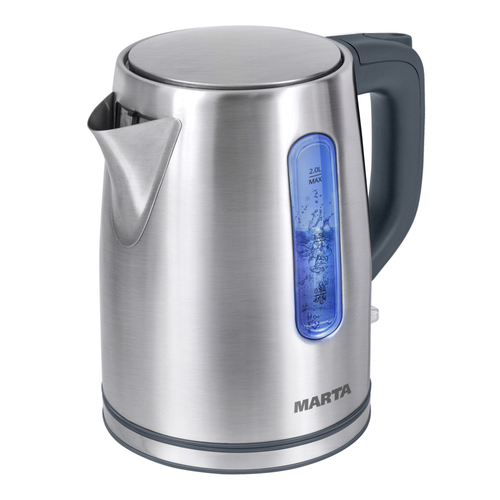 

Чайник Marta MT-1093 серый жемчуг 2200 Вт, 2 л, металл