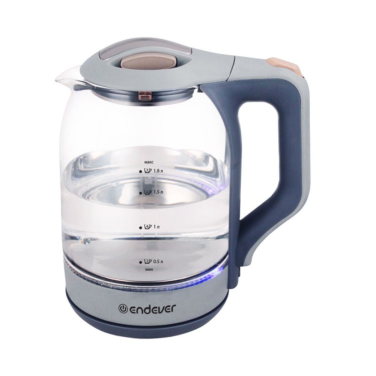 

Чайник Endever KR-327G серый 2100 Вт, 1.8 л, стекло