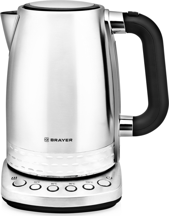 

Чайник электрический BRAYER 1002BR 2200Вт.1,7 л, Нерж.сталь, t. 70-100, Поддерж t. 2 часа, Фильтр