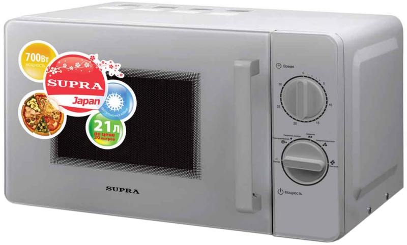 Микроволновая печь Supra MWS-2103MS 21 л серебристый