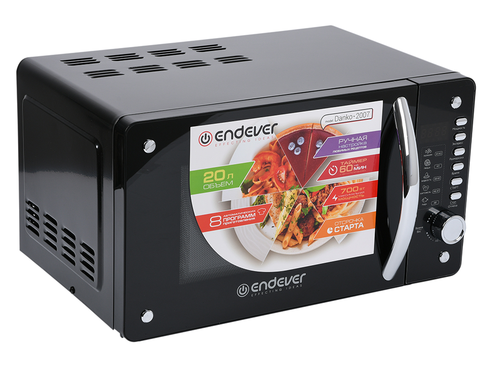 

Микроволновая печь ENDEVER Danko 2007 чёрный 700 Вт, 20 л