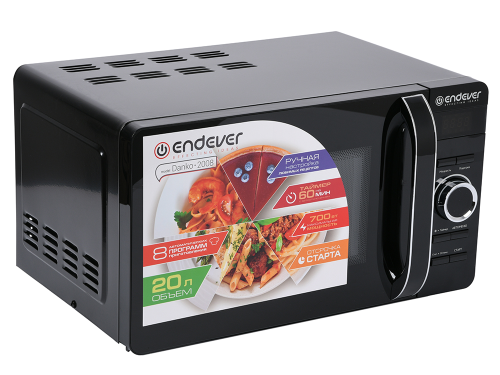 

Микроволновая печь ENDEVER Danko 2008 чёрный 700 Вт, 20 л