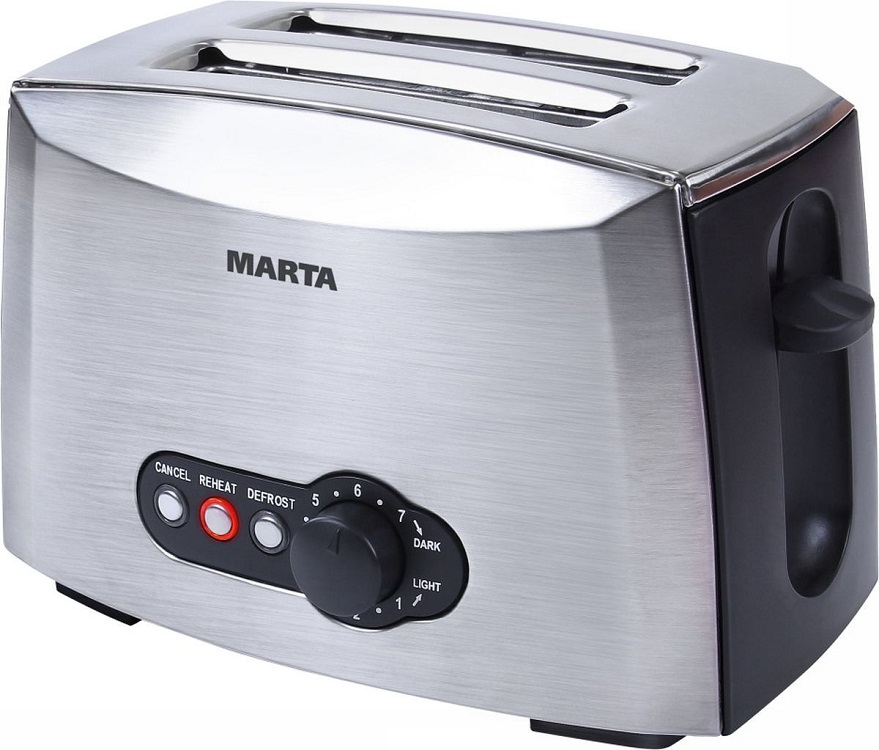 

Тостер Marta MT-1705 серебристый чёрный
