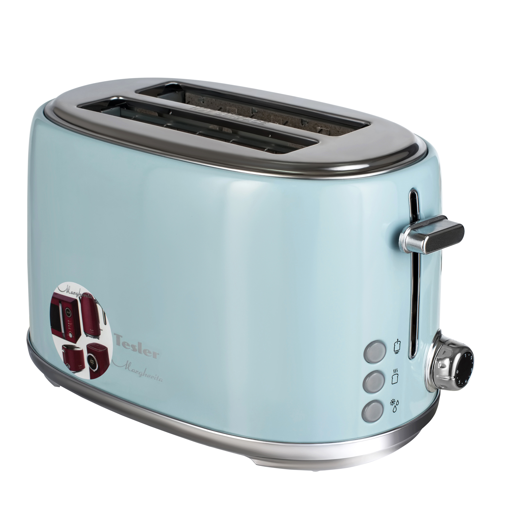 

Тостер TESLER TT-255 SKY BLUE, 900 Вт., 6 режимов, электронное управление, чёрный
