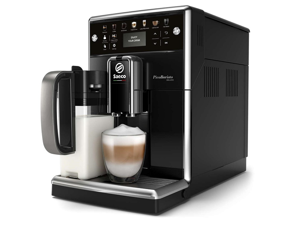 

Кофемашина Saeco SM5570/10 PicoBaristo Deluxe, 1850Вт, 15бар, 12 функций, цвет: черный