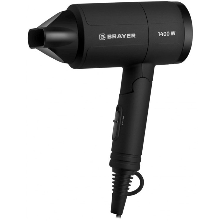 

Фен BRAYER 3040BR 1400 Вт, 2 скорости, узкий концентратор складная ручка, съемный фильтр, 1,8 м