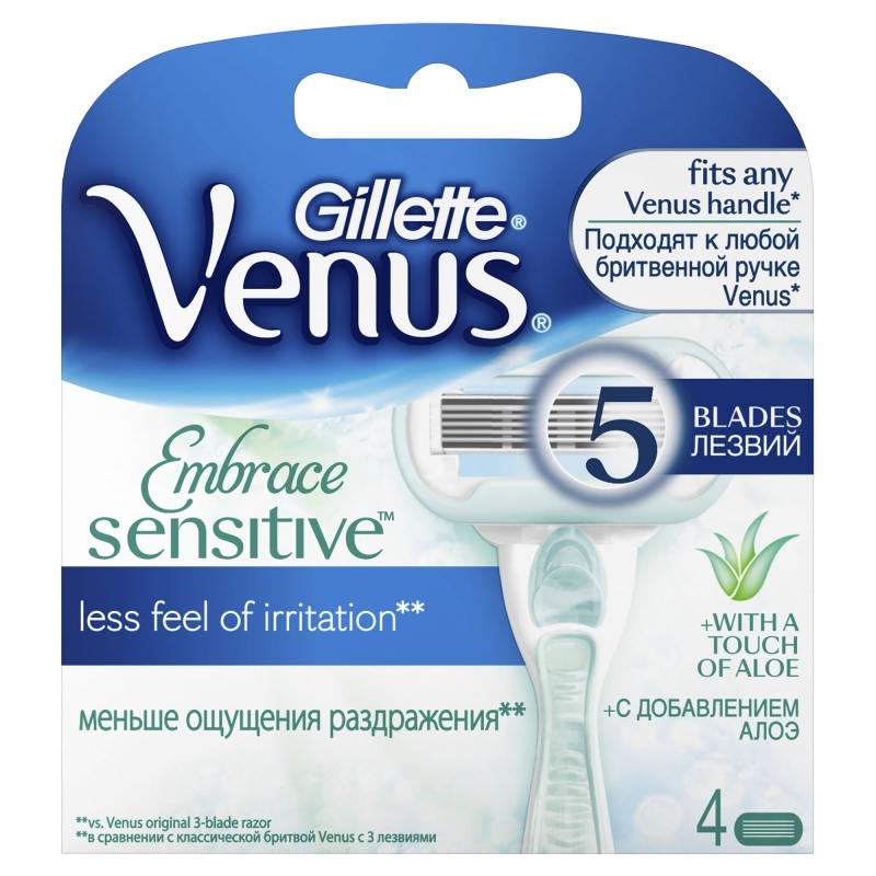 

Сменная кассета Gillette Venus Embrace Sensitive для бритв 4шт 81535225