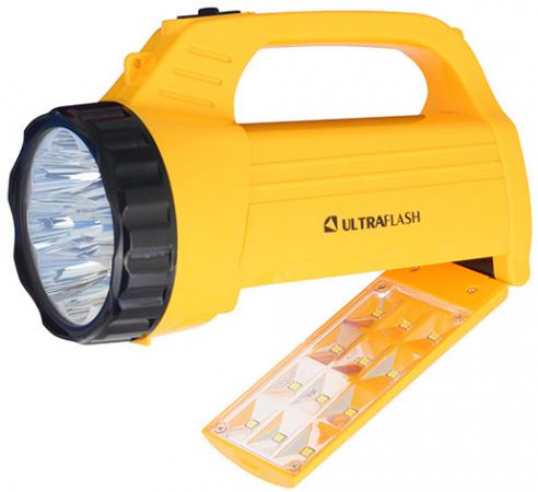 

Ultraflash LED3819CSM (фонарь акку. 220В желт., 9LED +12SMD LED, 2 реж, SLA, плас., коробка)