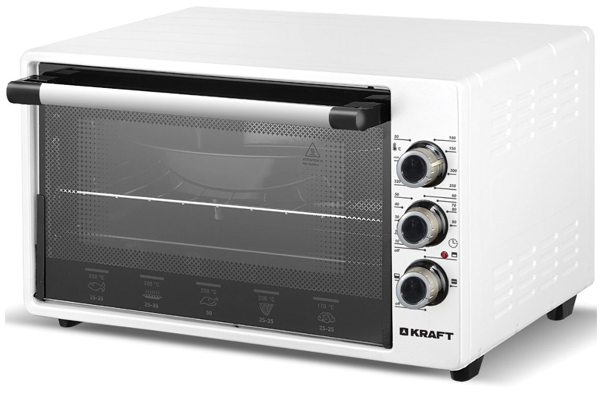 

Мини-печь Kraft KF-MO 3201 W белый 1500 Вт, 32 л