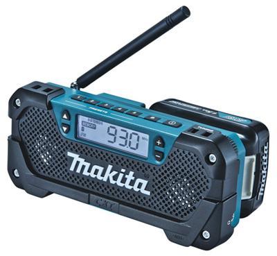 

Радио MAKITA MR052 186740 10.8в li-ion(слайдер) fm\am 0.5кг mp3-соединение вход aux б\акк и з\у