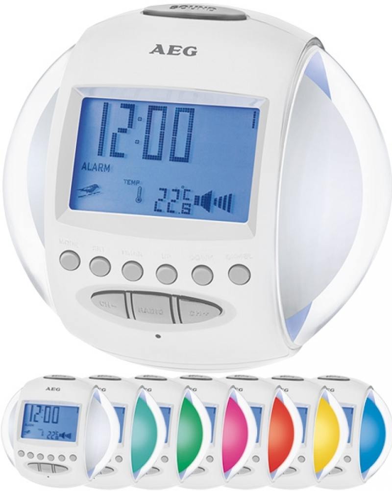 

Часы с радиоприёмником AEG MRC 4117 whites light and sound