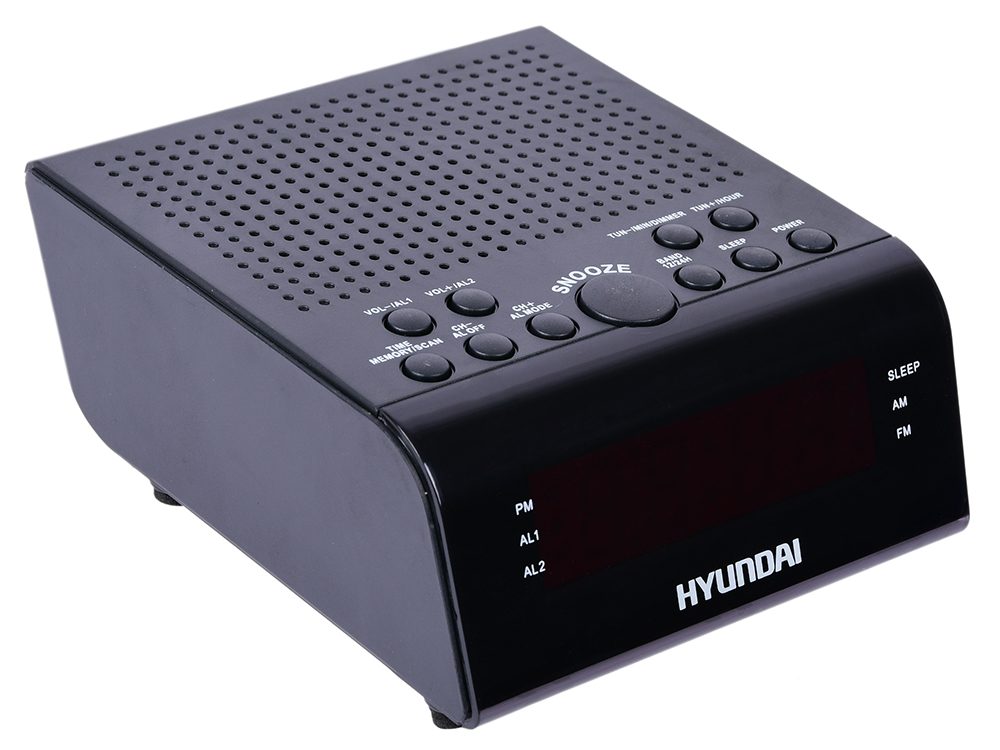 

Радиобудильник Hyundai H-RCL180 черный LED подсв, красная часы, цифровые FM