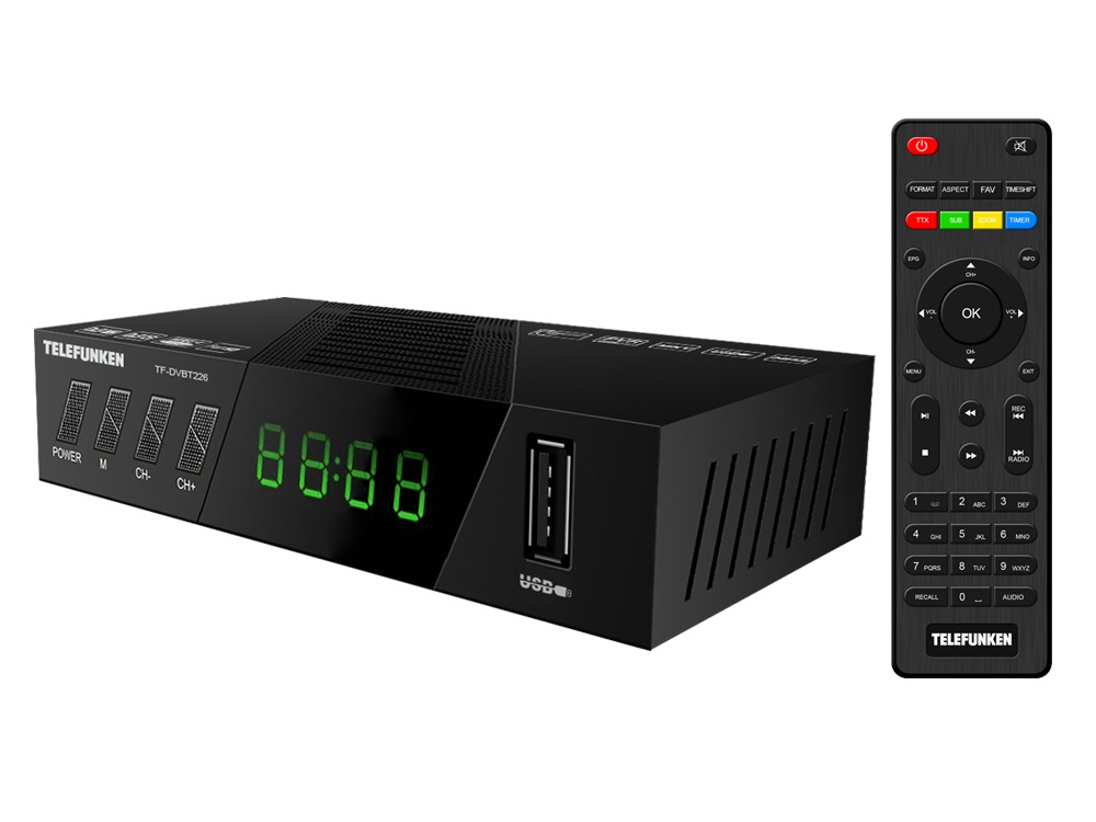 

Цифровой телевизионный DVB-T2 ресивер Telefunken TF-DVBT226 (черный)