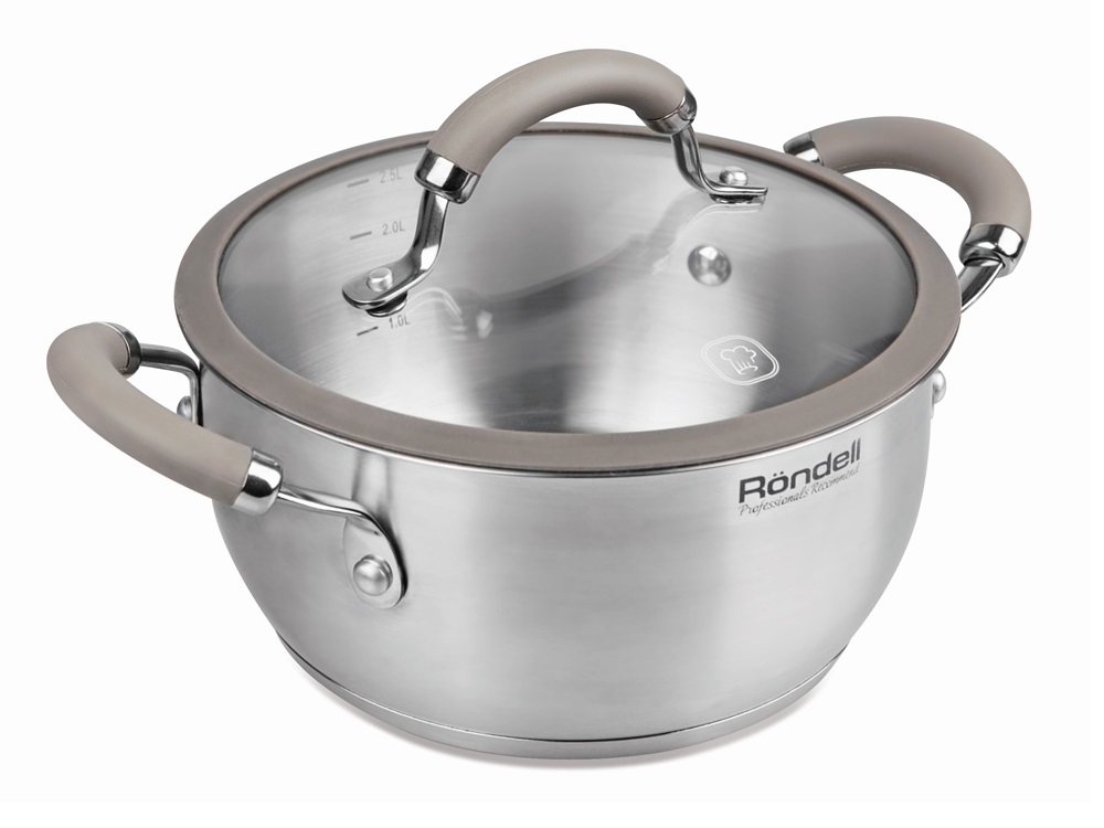 

Кастрюля Rondell Balance RDS-754 2.8л 20см стеклянная крышка нержавеющая сталь серебристый