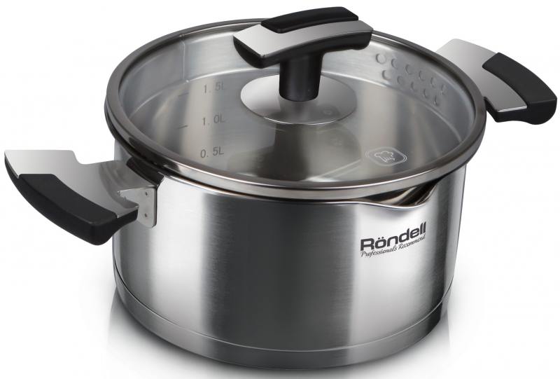 

Кастрюля Rondell Eskell RDS-722 3л 20см стеклянная крышка нержавеющая сталь серебристый