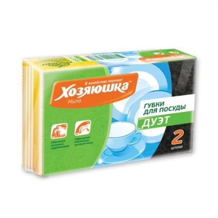

ХОЗЯЮШКА Мила Губка для посуды ДУЭТ 2шт