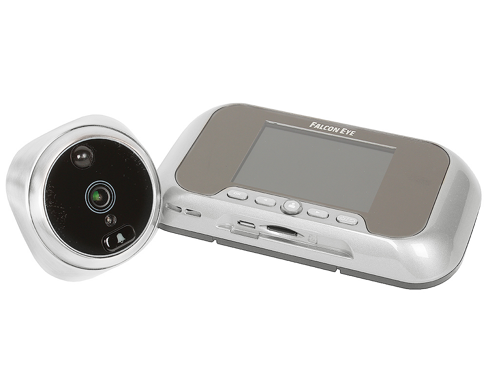 

Автономный видеоглазок Falcon Eye FE-VE02 Silver дисплей 2,8" , функции: звонка, записи видео, записи фото, детектор движения, два сменных аккумуля