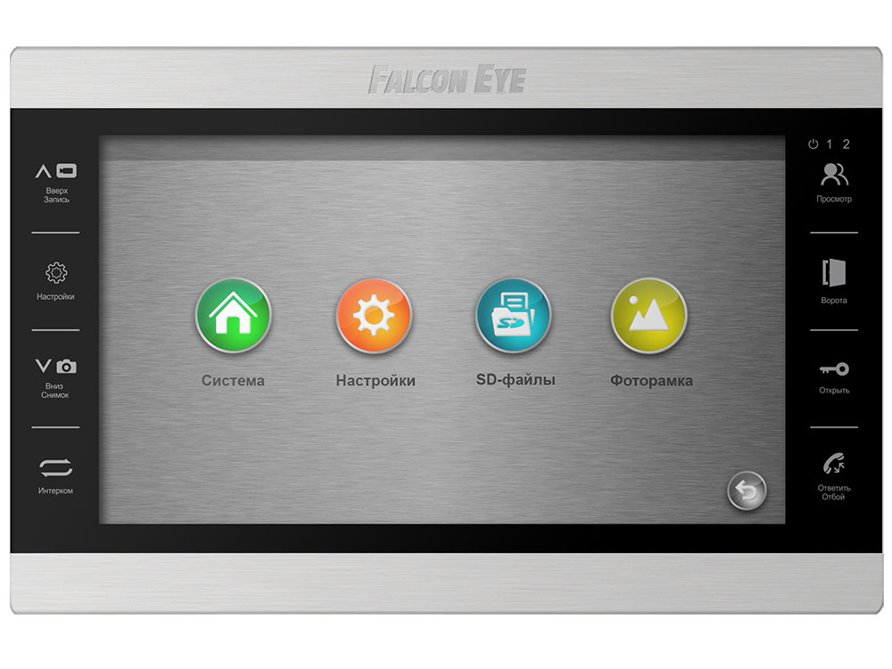 

Видеодомофон Falcon Eye FE-101 ATLAS (Black) AHD дисплей 10" TFT; сенсорные кнопки; подключение до 2-х вызывных панелей и до 2-х видеокамер; адресный