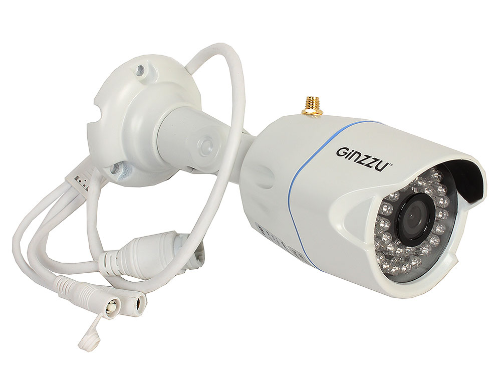 

Камера Видеонаблюдения GINZZU HWB-1031X WiFi 1.0Mp SC1045, 3.6mm,IR 30м,IP66,мет.