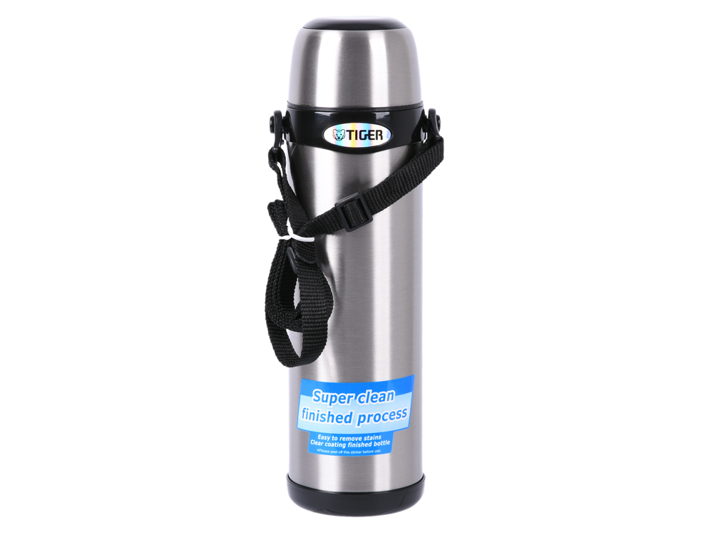 

Термос классический Tiger MBI-A100 Clear Stainless, 1 л, нержавеющая сталь, горловина 4,5см, крышка-кружка, регулируемый ремень для переноски