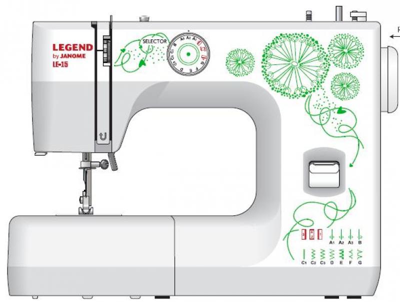 

Швейная машина Janome Legend LE15 белый/цветы