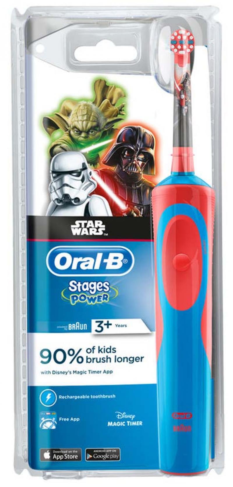 Зубная щётка Braun Oral-B StagesPower StarWars красный/синий