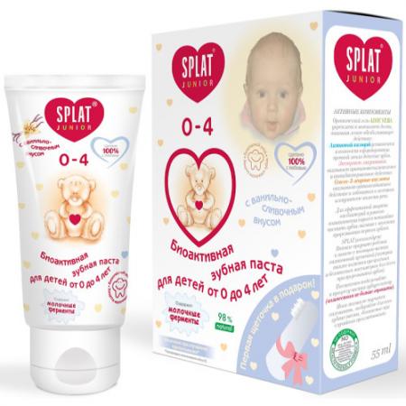 

SPLAT Зубная паста для детей 0-3 лет Baby Ваниль 40 мл зубная щетка-напальчник