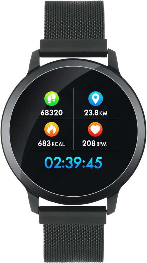 

Умные часы CANYON CNS-SW71BB Smart watch 1.22inch colorful LCD, 2 straps, metal strap and silicon strap, metal case, IP68 waterproof, multisport mode, camera remote, music control, 150mAh, compatibili