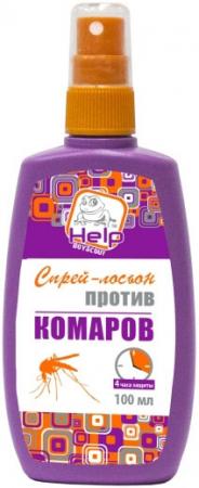 

HELP Спрей-лосьон от комаров до 4 часов защиты репеллентный, 100 мл /24