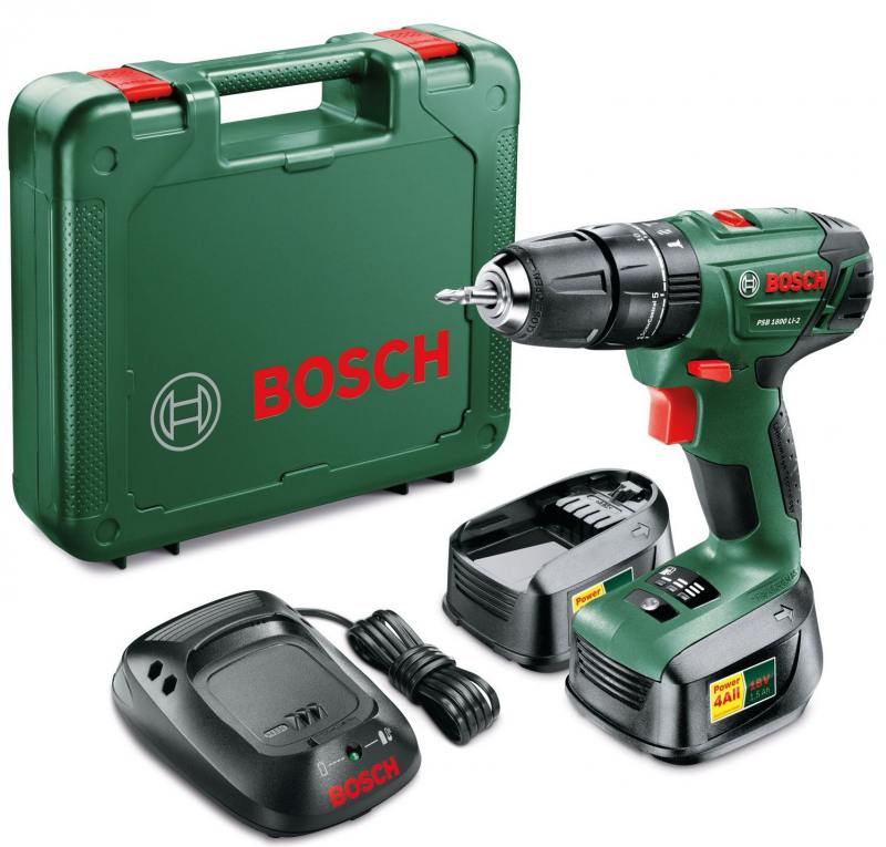 

Аккумуляторная дрель-шуруповерт Bosch PSB 1800 LI-2 БЗП 2 BAT