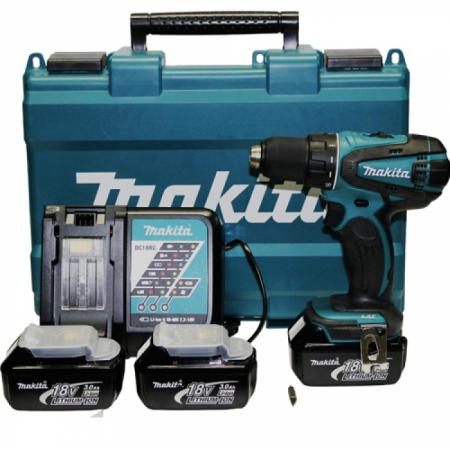 

Дрель аккумуляторная MAKITA DDF483RFE б\щет 18в 2х3ачli-ion бзп-13мм 0-500\0-1700об\м 40\23нм 1.5к