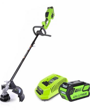 

Триммер аккумуляторный Greenworks GD40BCK6, 40V, 35 см, с 1хАКБ 6 А.ч и ЗУ
