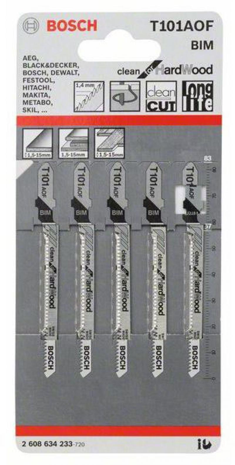 

Лобзиковая пилка Bosch Т 101 AOF BIM 5 шт 2608634233