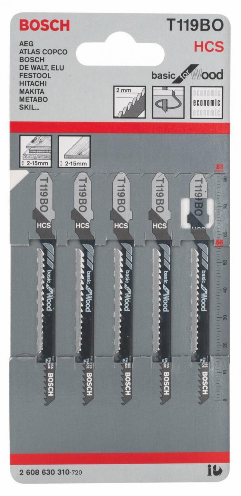 

Лобзиковая пилка Bosch T 119 BO 5шт 2608630310