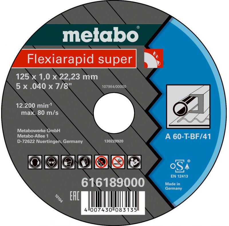 

Отрезной круг Metabo Flexiamant S 125x1 прямой А60Т 616189000
