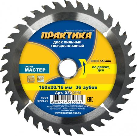 

Диск пильный Практика 160х20/16 Z=36 T=1.8mm 030-375